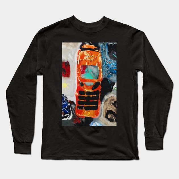 Recycled Mobile Phone cases - ORANGE Long Sleeve T-Shirt by synchroelectric